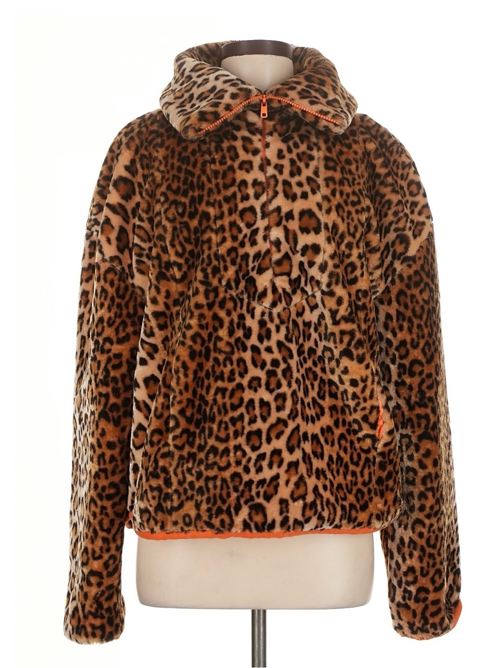 J.O.A. Women’s Leopard Faux Fur Jacket - Brown/Black